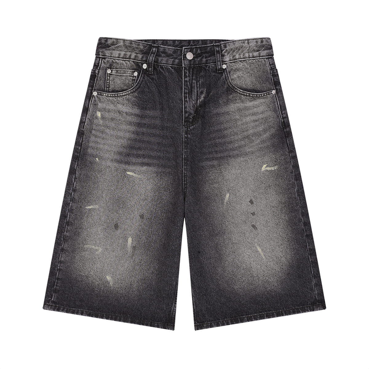 Washed Paint Denim Shorts