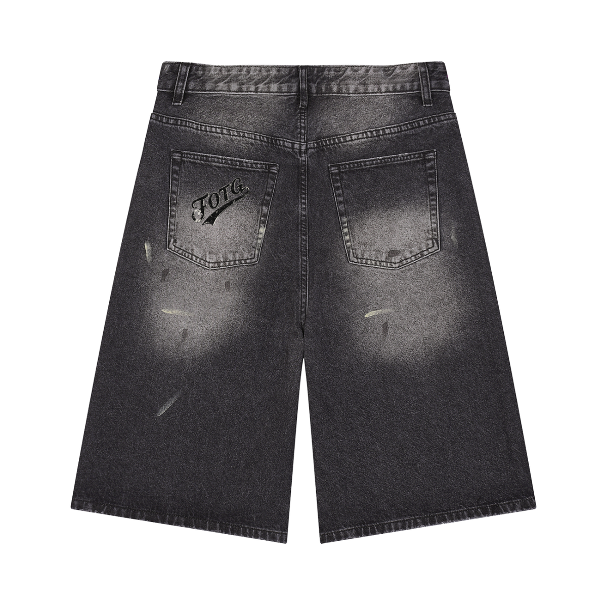Washed Paint Denim Shorts